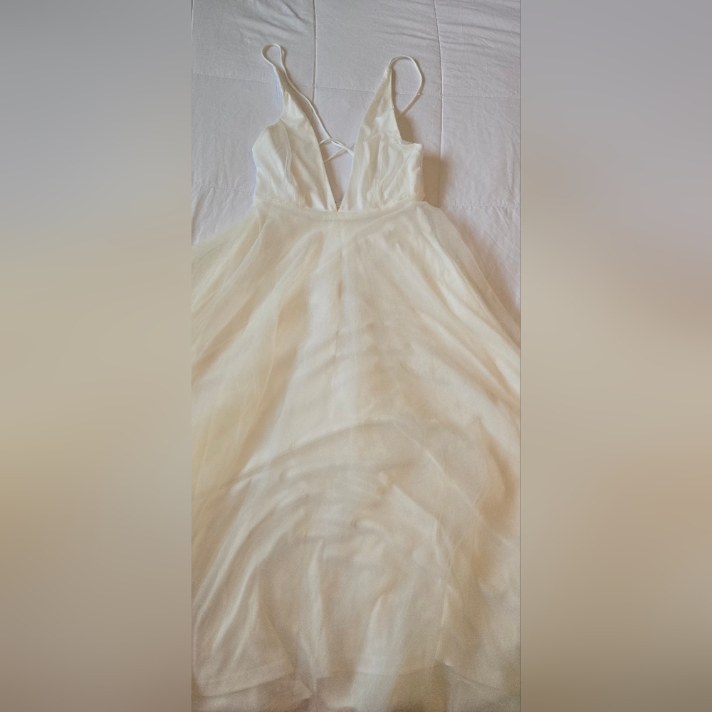 Tulle White Backless Mable Dress size S